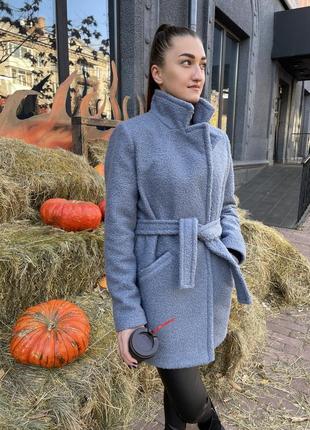 Двубортное пальто букле тедди black friday пальто