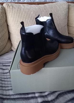 Кожаные ботинки челси премиум качества н&м