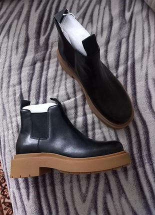Кожаные ботинки челси премиум качества н&м