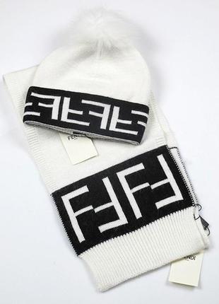 Зимний комплект шапка+шарф1 фото
