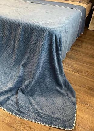 Двухстопонній плюшевий плед вафелька