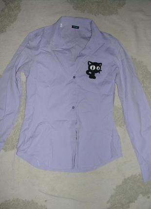 Рубашка жіноча с принтом - кіт1 фото