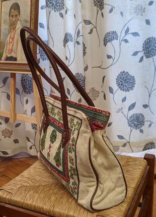 Жіноча  сумка sander ручна вишивка з ялинками , на блискавці4 фото