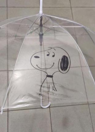 Великі прозорі силіконові парасольки тростина з малюнком3 фото