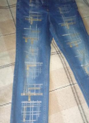 Класные джинсы с принтом2 фото