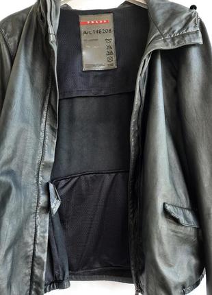 Оригін.шкіряна куртка — лайка фірми prada чорного кольору s — m l (2200'я)7 фото