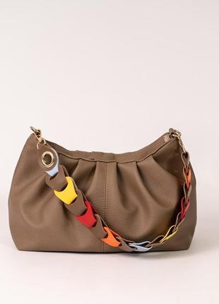 Женская сумка пауч сумка мокко моко сумка со складками сумка пельмень клатч3 фото