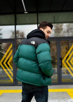 Чоловіча зимова куртка the north face 700 зелено чорний / smb3 фото