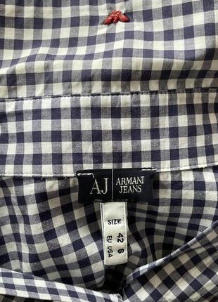 Фирменная рубашка в клетку от брендуarmani jeans /s/6 фото