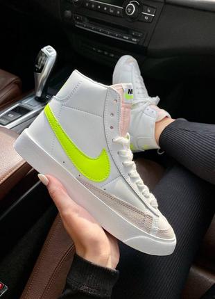 Женские высокие кожаные кроссовки,кеды nike blazer mid vintage 77#найк