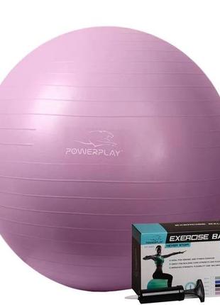 М'яч для фітнесу та гімнастики powerplay 4001 75 см фіолетовий + насос переоценка