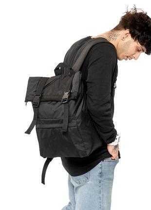 Рюкзак ролл sambag rolltop milton чорний тканевий4 фото