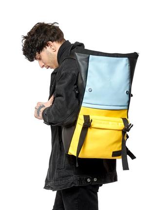 Рюкзак ролл sambag rolltop lth блакитний з жовтим4 фото