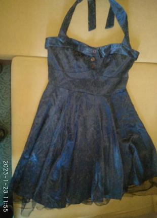 Платье-сарафан, ажурный атлас1 фото