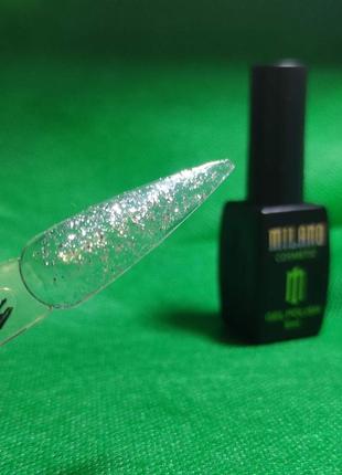 Гель лак серебристый 8 мл milano №124