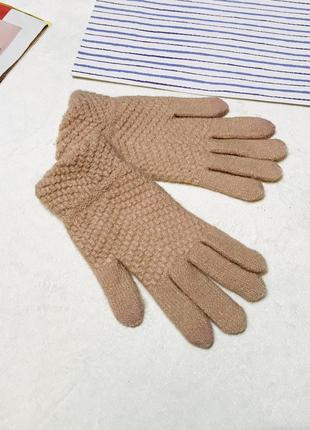 Теплі перчатки персикового кольору від бренду c&a 🧤❄️🌨розмір one size 💥