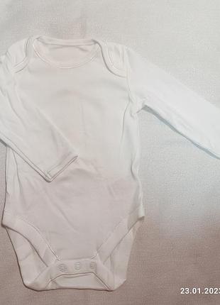 Боді білий з довгим рукавом