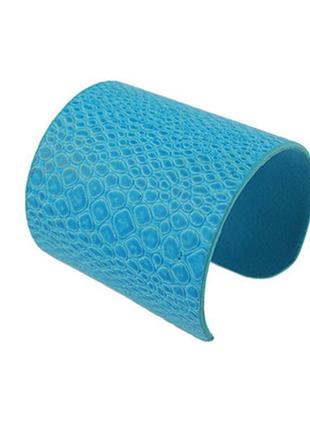 Широкий кожаный браслет бирюзовый уцінка