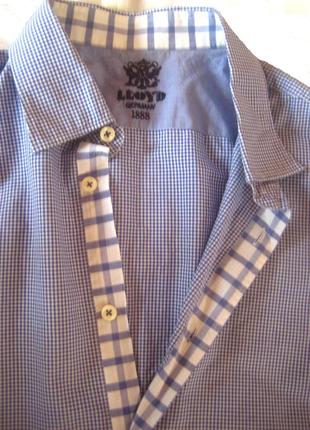 Стильна сорочка з дрібну клітинку, бренд, бавовна як нова