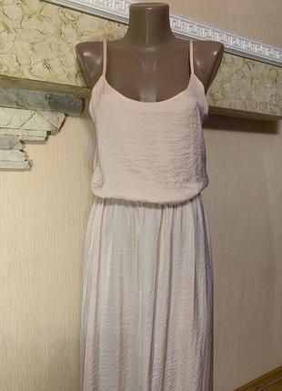 Платье-сарафан в пол длинное urban-rakc макси нюдовое голая спина6 фото