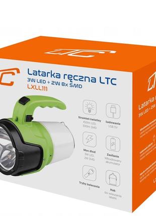 Акумуляторний ручний ліхтарик 2в1 ltc led 3w + 8xsmd 2w фонарь лампа2 фото