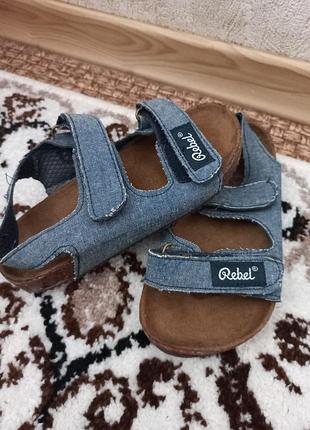 Сандалії джинсові на пробковій подошві