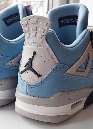 Женские  молодежные голубые замшевые кроссовки nike air jordan 4🆕 найк джордан5 фото