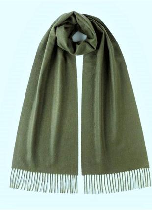 Кашеміровий шарф палантин у кольорі хакі jjb benson /6307/