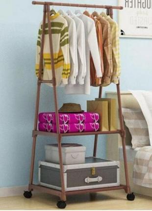 Двух ярусных передвижных напольная вешалка стойкая для одежды the new coat rack переносная вешалка для вещей1 фото