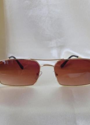 Модные солнцезащитные очки коричневые узкие ретро очки3 фото