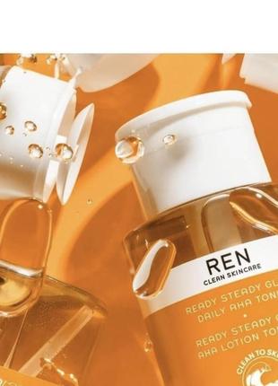 Тонік відлущуючий для обличчя з ана ren clean skincare ready steady glow daily aha 250 мл3 фото