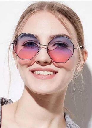 Іміджеві окуляри ✅блакитні з рожевим ✅жовті з рожевим