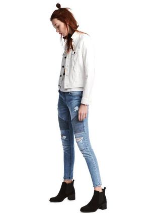 Оригинальные байкерские джинсы skinny fit от бренда h&m 04004080062 разм. 36, 38