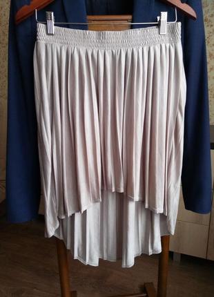 Стильная модная ассиметричная юбка плиссированная1 фото