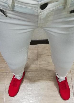 Классные белые штаны,брюки,джинсы р-р 365 фото