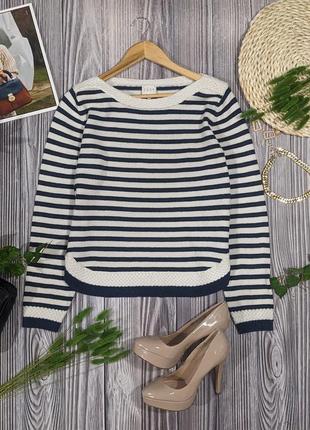 Обалденный теплый свитер в полоску с шерсти и акрила #1890