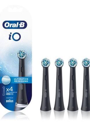Змінні насадки для зубної щітки braun oral-b io ultimate clean black, 4 шт