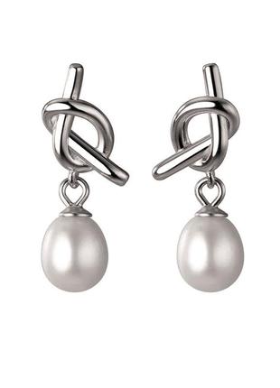 Срібні сережки перли