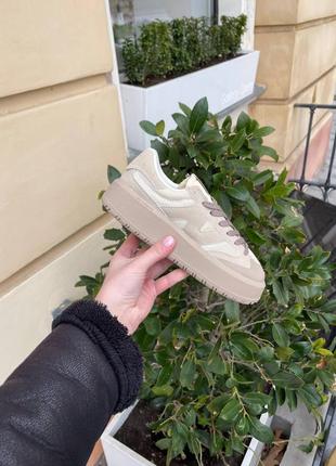 Красивейшие женские кроссовки new balance ct 302 beige bone бежевые светло-коричневые5 фото