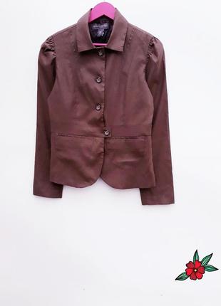 Льняный блейзер пиджак жакет шоколадного цвета качественный жакет