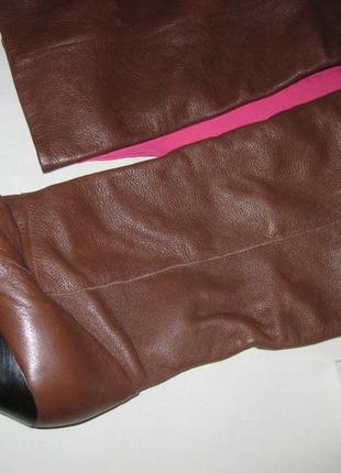Натуральные кожаные темно коричневые сапоги ботинки carvela км1478 бразилия, большой размер3 фото