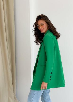 Пиджак женский зелёный костюмная ткань размер 42-44, 46-484 фото