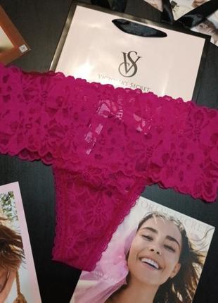 Кружевные трусики стринги р.хс victoria's secret виктория сикрет вікторія сікрет оригинал5 фото