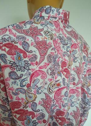 Walbusch натуральна яскрава оверсайз сорочка блуза в пейслі принт в стилі etro  розмір xxl xl7 фото