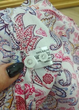 Walbusch натуральна яскрава оверсайз сорочка блуза в пейслі принт в стилі etro  розмір xxl xl10 фото