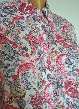 Walbusch натуральна яскрава оверсайз сорочка блуза в пейслі принт в стилі etro  розмір xxl xl8 фото