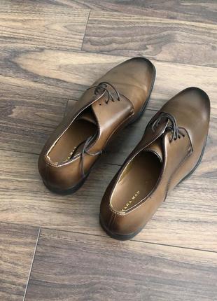 Стильные классические мужские туфли zara, коричнево цвета4 фото