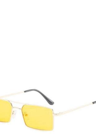 Винтажные металлические солнцезащитные женские очки, женские очки с двойным мостом, стильные узкие прямоугольные очки5 фото