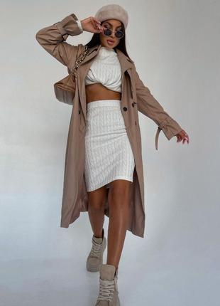 Шкіряний тренч,плащ 2