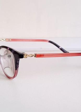 Очки  женские для зрения 18207, с диоптриями с белой линзой +3,502 фото
